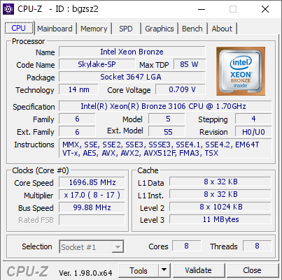 screenshot of CPU-Z validation for Dump [bgzsz2] - Submitted by  DESKTOP-KKFCLKK  - 2021-12-23 15:14:50