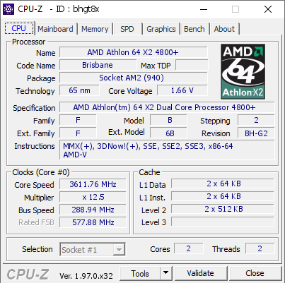 screenshot of CPU-Z validation for Dump [bhgt8x] - Submitted by  vabeachboy0  - 2021-09-07 03:25:18