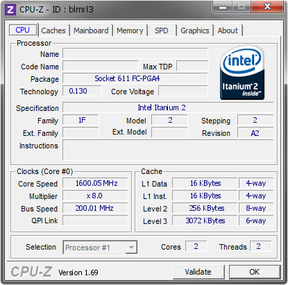 screenshot of CPU-Z validation for Dump [blmrl3] - Submitted by  Ed Neil  - 2014-06-22 10:06:06