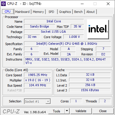 screenshot of CPU-Z validation for Dump [bq77hb] - Submitted by  life_in_the_shadow  - 2021-11-24 11:38:21