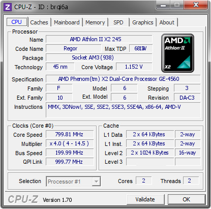 screenshot of CPU-Z validation for Dump [brqi6a] - Submitted by  YJ1TBIMXGXBJZEY  - 2014-07-29 15:07:59