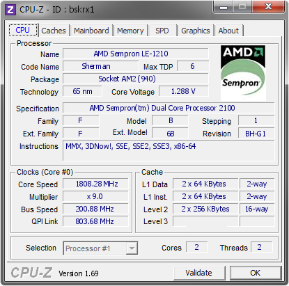 screenshot of CPU-Z validation for Dump [bskrx1] - Submitted by  PC-200201010002  - 2014-05-03 03:05:11
