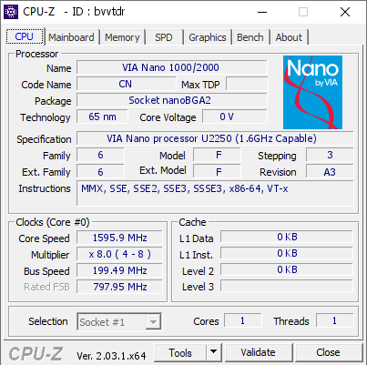 screenshot of CPU-Z validation for Dump [bvvtdr] - Submitted by  Rabbit_AF  - 2022-12-15 15:29:25
