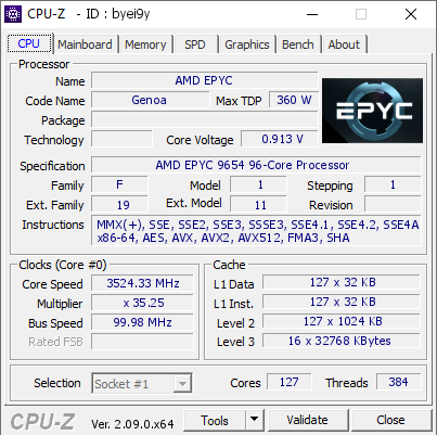 screenshot of CPU-Z validation for Dump [byei9y] - Submitted by  Anonymous  - 2024-06-22 05:59:23