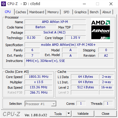 screenshot of CPU-Z validation for Dump [c0y6cl] - Submitted by  ERKAN-ERKAN  - 2020-04-19 23:22:02