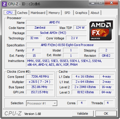 screenshot of CPU-Z validation for Dump [c2cdb6] - Submitted by  VORTEX110  - 2014-02-15 13:02:43