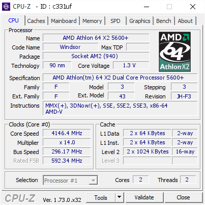 screenshot of CPU-Z validation for Dump [c331uf] - Submitted by  Barbar0ssa  - 2024-12-13 14:14:26