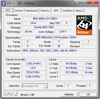 screenshot of CPU-Z validation for Dump [c4nxrw] - Submitted by  liq_met  - 2014-02-18 20:02:20