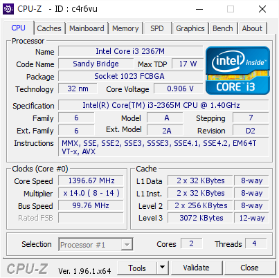 screenshot of CPU-Z validation for Dump [c4r6vu] - Submitted by  DESKTOP-AQBC2MM  - 2021-10-14 21:08:21