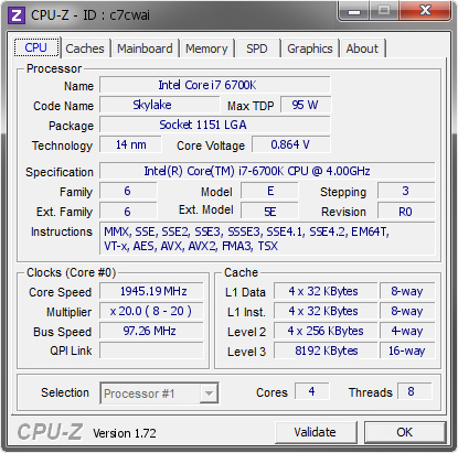screenshot of CPU-Z validation for Dump [c7cwai] - Submitted by  Guan Wu Su  - 2015-08-20 16:03:54