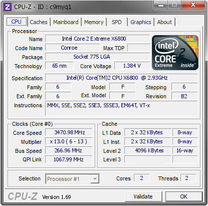 screenshot of CPU-Z validation for Dump [c9myq1] - Submitted by  CARLOS  - 2014-05-03 23:05:03