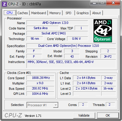 screenshot of CPU-Z validation for Dump [cbb97a] - Submitted by  OGRISH-PC  - 2014-10-11 19:10:26