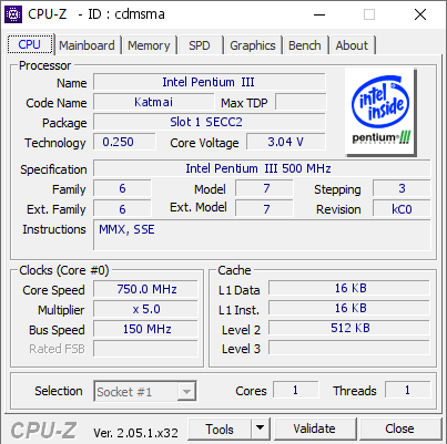 screenshot of CPU-Z validation for Dump [cdmsma] - Submitted by  obijuan83  - 2024-08-03 19:45:18