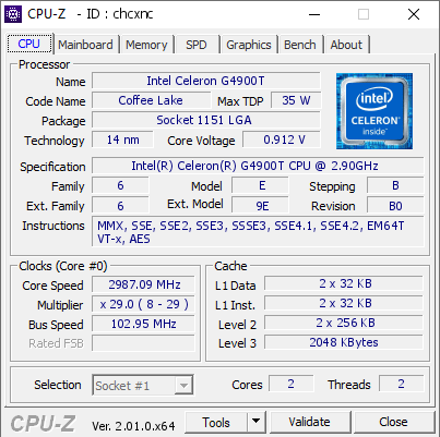 screenshot of CPU-Z validation for Dump [chcxnc] - Submitted by  espo_sun  - 2022-06-06 10:46:15