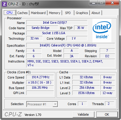 screenshot of CPU-Z validation for Dump [chyf5f] - Submitted by  Tech Tweaker  - 2015-03-03 03:03:04