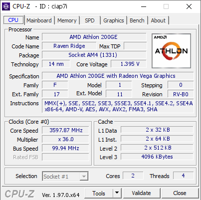 screenshot of CPU-Z validation for Dump [ciap7i] - Submitted by  xandercusa  - 2021-09-07 00:51:58
