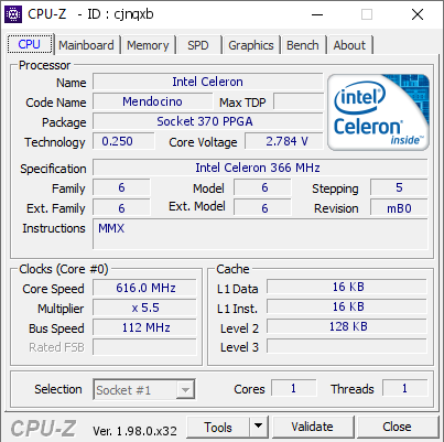 screenshot of CPU-Z validation for Dump [cjnqxb] - Submitted by  obijuan83  - 2024-09-24 11:27:30