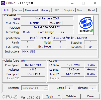 screenshot of CPU-Z validation for Dump [cjt6ff] - Submitted by  GraduS  - 2015-09-08 18:27:45