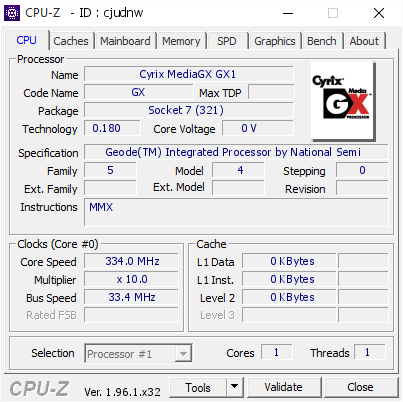 screenshot of CPU-Z validation for Dump [cjudnw] - Submitted by  michaelnm  - 2021-05-29 12:41:52