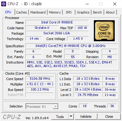 screenshot of CPU-Z validation for Dump [ckujdz] - Submitted by  powertodays11  - 2020-04-21 09:38:44