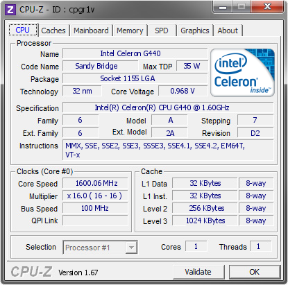 screenshot of CPU-Z validation for Dump [cpgr1v] - Submitted by  LOT-580DD70622D  - 2013-10-30 22:10:36