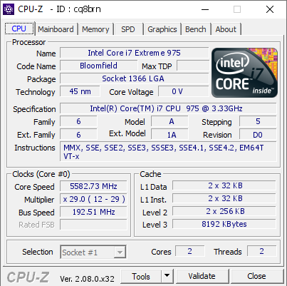 screenshot of CPU-Z validation for Dump [cq8brn] - Submitted by  TheQuentincc  - 2024-07-09 00:07:22