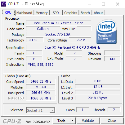 screenshot of CPU-Z validation for Dump [cr61xq] - Submitted by  Lumaterian  - 2023-05-09 23:46:52