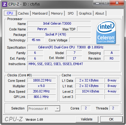 screenshot of CPU-Z validation for Dump [ctyfys] - Submitted by  PC--20121008LBR  - 2014-04-18 01:04:54