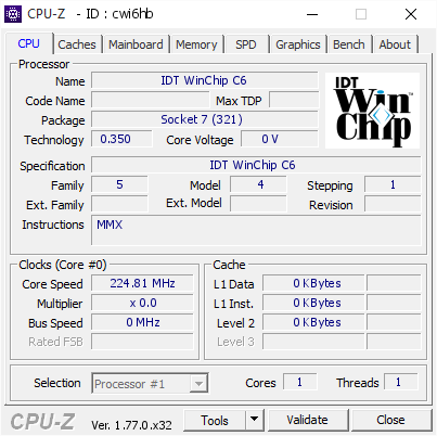 screenshot of CPU-Z validation for Dump [cwi6hb] - Submitted by  alexmaj467  - 2016-11-20 20:46:02