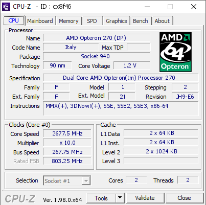 screenshot of CPU-Z validation for Dump [cx8f46] - Submitted by  TAGG  - 2022-01-13 23:02:21