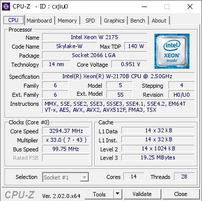 screenshot of CPU-Z validation for Dump [cxjiu0] - Submitted by  Anonymous  - 2022-09-20 11:24:33