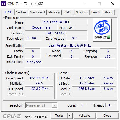 screenshot of CPU-Z validation for Dump [cxmk33] - Submitted by  Stermy57  - 2015-12-12 21:38:58
