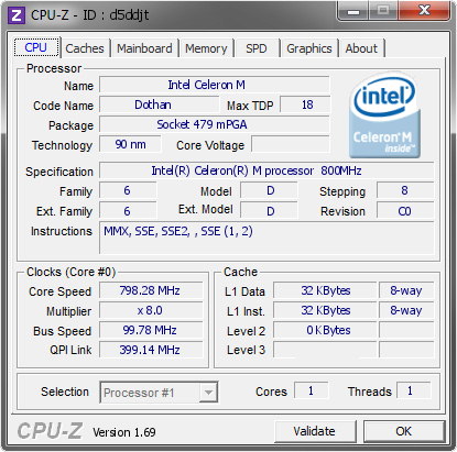 screenshot of CPU-Z validation for Dump [d5ddjt] - Submitted by  FLY-2C3A3355BF2  - 2014-05-05 18:05:07