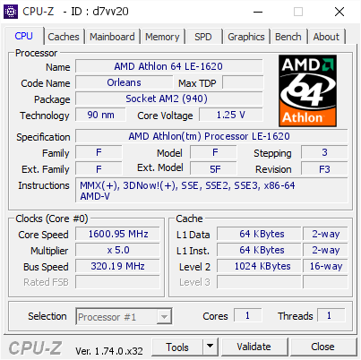 screenshot of CPU-Z validation for Dump [d7vv20] - Submitted by  MusicIsMyLife  - 2015-12-29 08:13:19