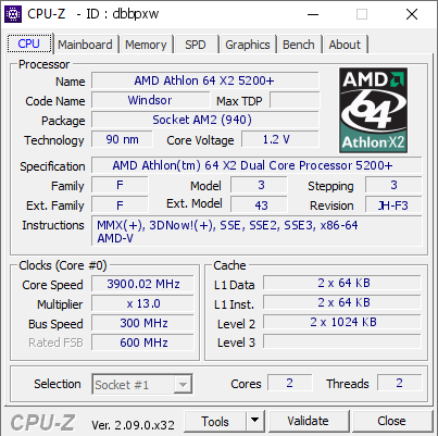 screenshot of CPU-Z validation for Dump [dbbpxw] - Submitted by  Barbar0ssa  - 2024-09-01 19:21:45