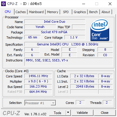 screenshot of CPU-Z validation for Dump [dd4bs5] - Submitted by  PC-20161114TIFP  - 2016-12-22 07:41:27