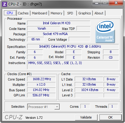 screenshot of CPU-Z validation for Dump [dhgw7j] - Submitted by  PC-201503111440  - 2015-04-04 12:04:28