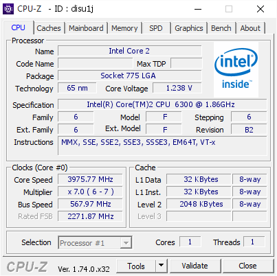 screenshot of CPU-Z validation for Dump [disu1j] - Submitted by  arnidz  - 2015-10-22 00:05:57