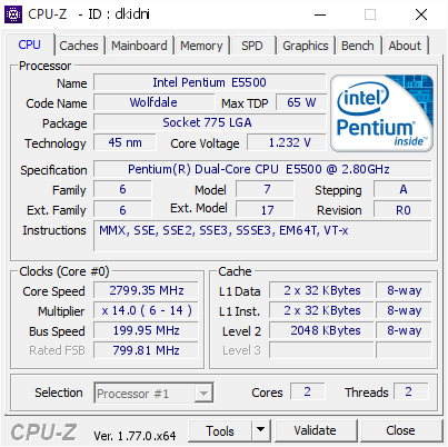screenshot of CPU-Z validation for Dump [dkidni] - Submitted by  Anonymous  - 2016-10-21 09:02:09