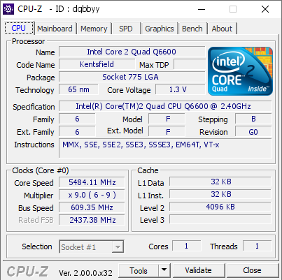 screenshot of CPU-Z validation for Dump [dqbbyy] - Submitted by  Luumi  - 2024-09-24 06:24:25