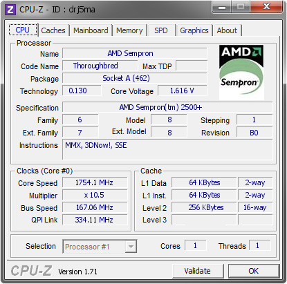 screenshot of CPU-Z validation for Dump [drj5ma] - Submitted by  1-2B8EEFE58BD44  - 2015-03-05 23:03:56