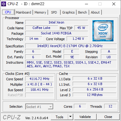 screenshot of CPU-Z validation for Dump [dxmn22] - Submitted by  Anonymous  - 2025-03-01 10:49:05
