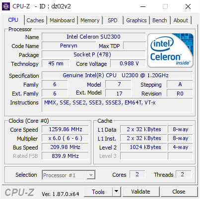screenshot of CPU-Z validation for Dump [dz02v2] - Submitted by  Z  - 2019-03-09 08:43:54