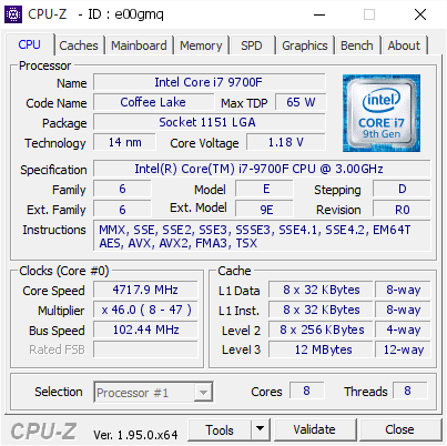 screenshot of CPU-Z validation for Dump [e00gmq] - Submitted by  @rrrrrrrrrrocatoca  - 2021-01-23 08:57:01