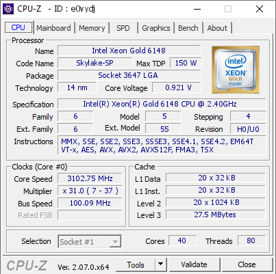 screenshot of CPU-Z validation for Dump [e0vydj] - Submitted by  chencu5958  - 2023-09-10 09:20:53