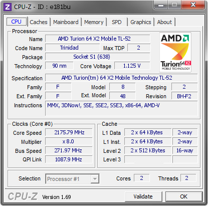 screenshot of CPU-Z validation for Dump [e181bu] - Submitted by  MRPACO-PC  - 2014-10-04 20:10:45