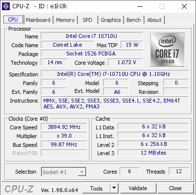 screenshot of CPU-Z validation for Dump [e1ki3k] - Submitted by  DSJ-YUJY  - 2021-11-01 08:04:24