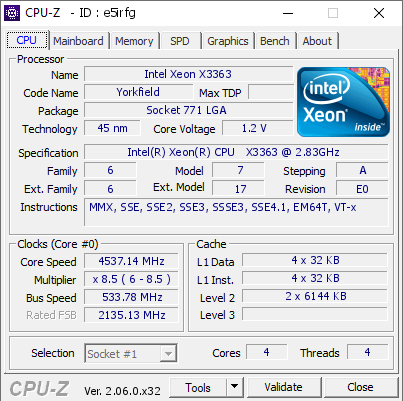screenshot of CPU-Z validation for Dump [e5irfg] - Submitted by  Enksx1  - 2023-11-11 11:03:37