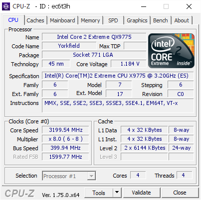 screenshot of CPU-Z validation for Dump [ec6t3h] - Submitted by  birdcomloso  - 2016-04-04 08:53:47