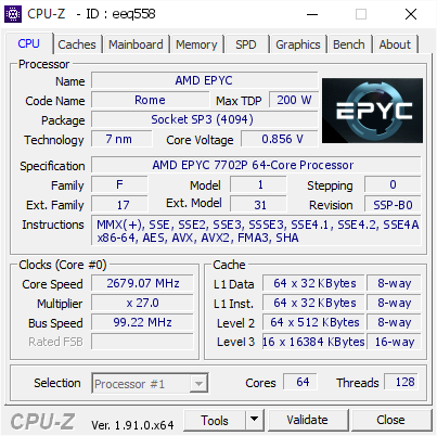screenshot of CPU-Z validation for Dump [eeq558] - Submitted by  Anonymous  - 2020-04-14 11:17:48